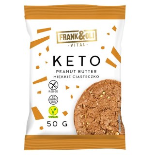 KETO Miękkie ciastko wegańskie o smaku masła orzechowego, Frank & Oli, 50g