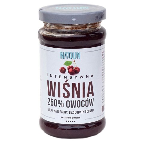 Konfitura wiśnia bez dodatku cukru 250% owoców Natjun, 240g