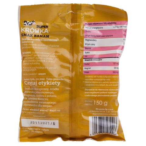 Krówki bezmleczne bananowe bezglutenowe Super Krówka BIO 150g