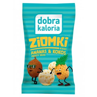 Kulki owocowe ZIOMKI Ananas i Kokos Dobra Kaloria, 24g