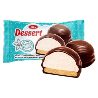 Pianki na ciastku w polewie kakaowej „Dessert" bez laktozy Klim, 50g