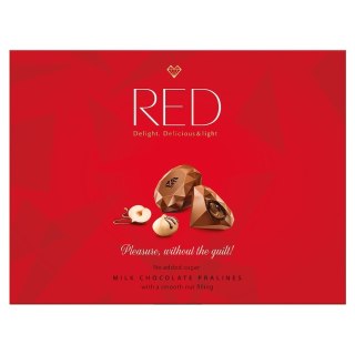 Praliny z mlecznej czekolady z nadzieniem orzechowym 35% mniej kalorii RED Delight, 132g