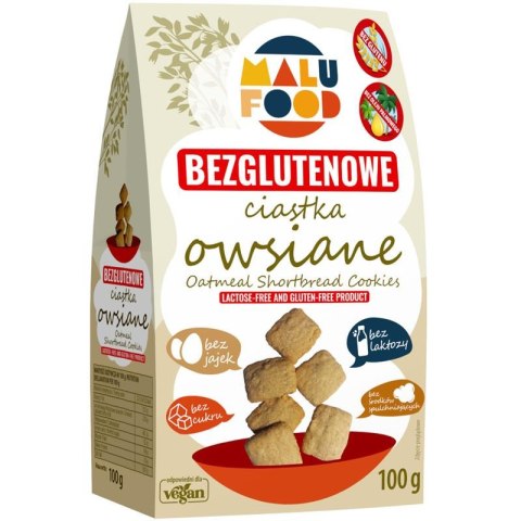 Bezglutenowe ciastka OWSIANE 100g, Malu Food