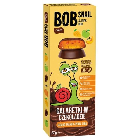 Bob Snail Galaretka jabłko-mango-dynia-chia w czekoladzie 27g