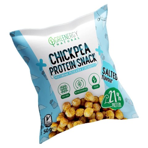 Chipsy proteinowe z ciecierzycy - smak solony Greenergy, 50g