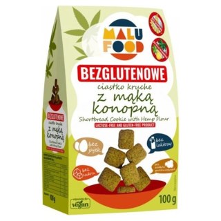 Ciastka kruche z mąką konopną - bez dodatku cukru, bez glutenu Malu Food, 100g