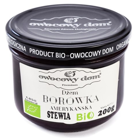 Dżem borówka amerykańska z dodatkiem stewii Owocowy Dom BIO, 200g