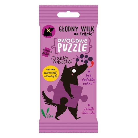 Owocowe puzzle żelki z naturalną witaminą C - czarna porzeczka Głodny Wilk 20g