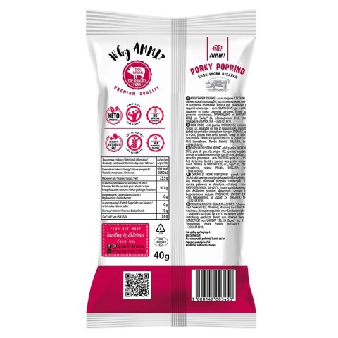 Prażynki wieprzowe Keto - papryczka chilli AMMI, 40g