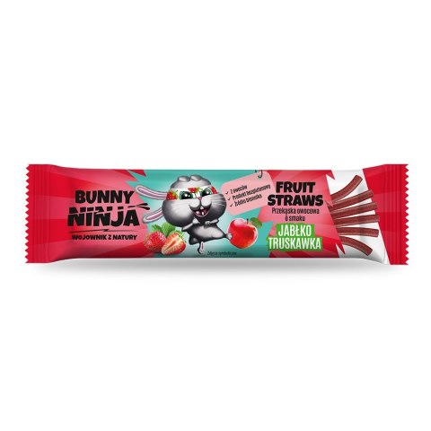 Przekąska owocowa o smaku jabłko-truskawka Fruit Straws Bunny Ninja, 16 g