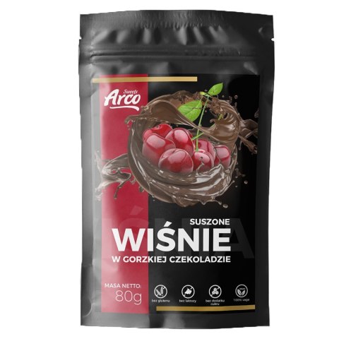 Suszona wiśnia w czekoladzie bez cukru Arco Sweets, 80g