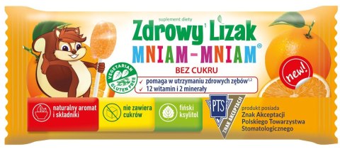 Zdrowy lizak Mniam-Mniam 6g smak pomarańczowy