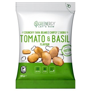 Chipsy z bobu o smaku "Pomidorów z bazylią" Greenergy, 50g