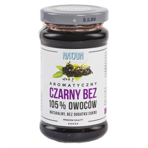 Konfitura czarny bez bez dodatku cukru 105% owoców Natjun, 220g